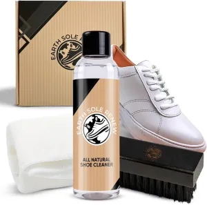 All Natural Organic Shoe Cleaner Kit, Brush and Microfiber Towel Included, Fabric Cleaner For Mesh, Leather, Whites, Canvas, Suede and Nubuck Sneakers