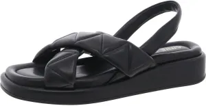 Anne Klein Womens Air Quilted Faux Leather Slingback Sandals