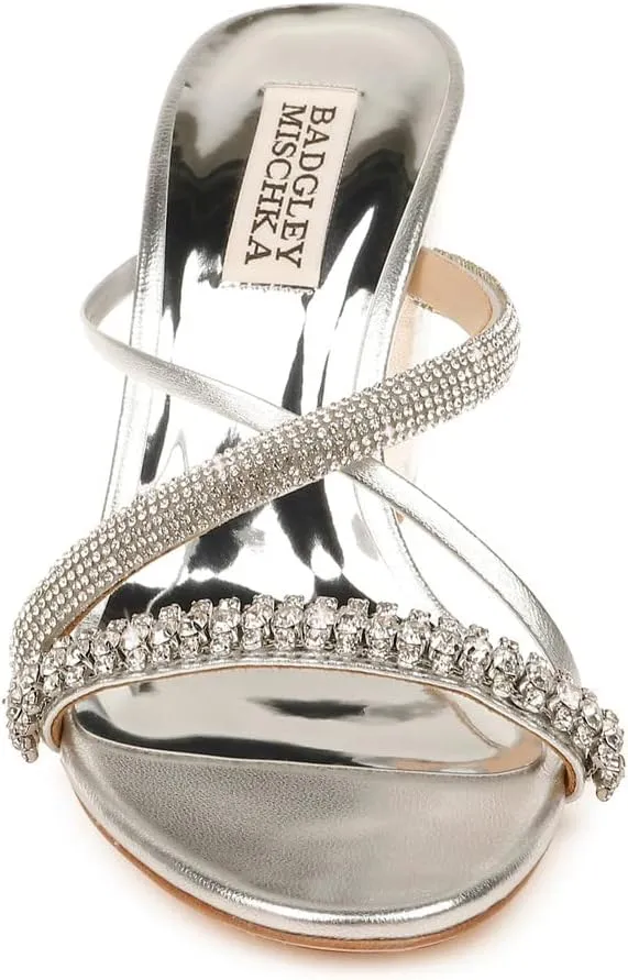 Badgley Mischka Women's Slide, Block Heel Heeled Sandal