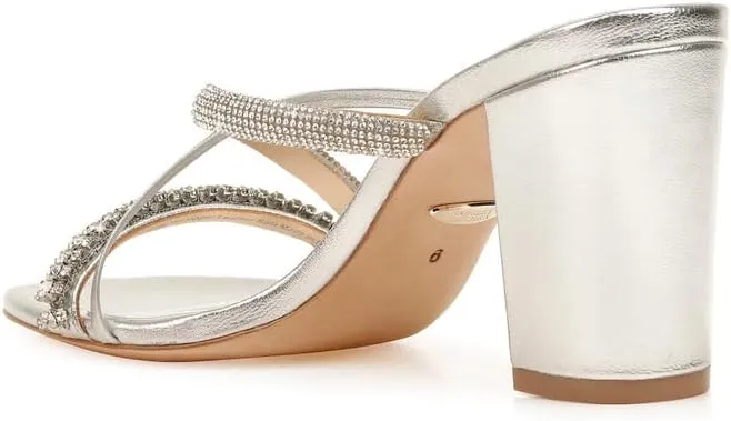 Badgley Mischka Women's Slide, Block Heel Heeled Sandal