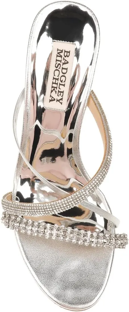 Badgley Mischka Women's Slide, Block Heel Heeled Sandal