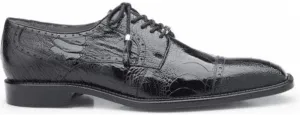 Batta Black Genuine Ostrich Cap-Toe Lace-ups