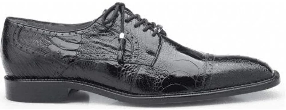 Batta Black Genuine Ostrich Cap-Toe Lace-ups