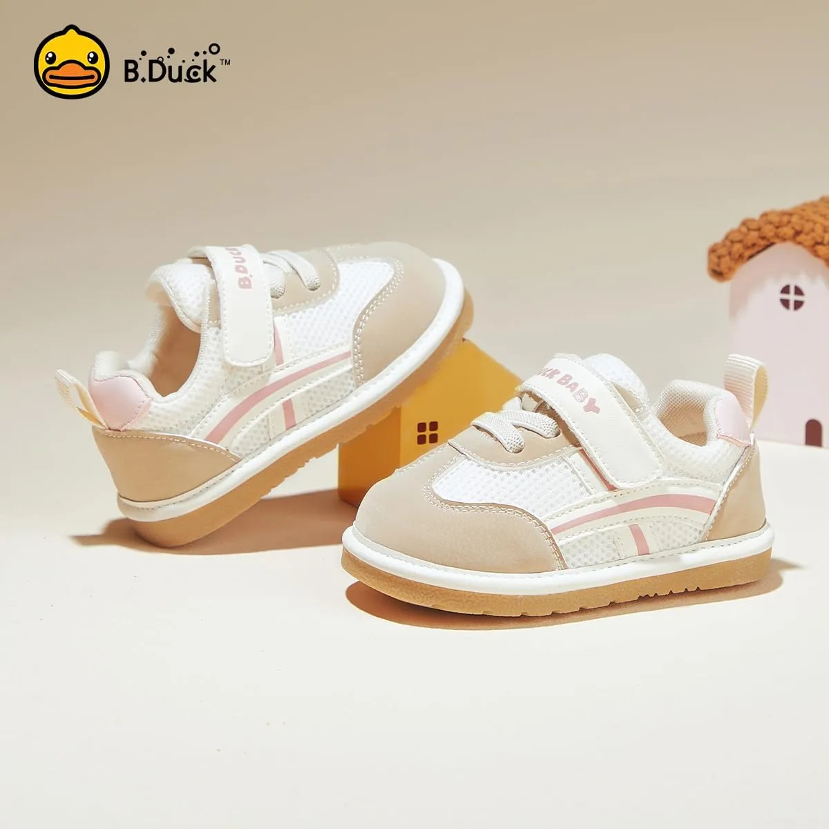 B.Duck Squeaky Shoes [Toddler 4-Toddler 7] Toddler Shoes for Girl and Boy Kids Shoe First Walker Soft-Bottom Toddler Shoes Toddler Sneakers