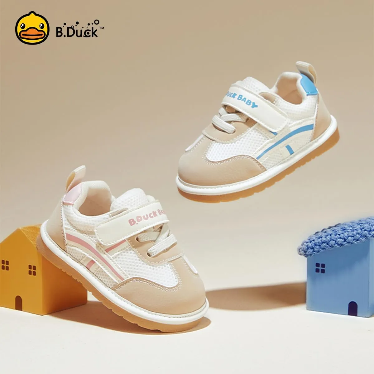 B.Duck Squeaky Shoes [Toddler 4-Toddler 7] Toddler Shoes for Girl and Boy Kids Shoe First Walker Soft-Bottom Toddler Shoes Toddler Sneakers