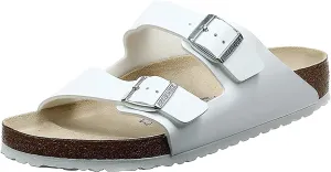 Birkenstock Unisex Arizona Leather Sandals, Shiny White