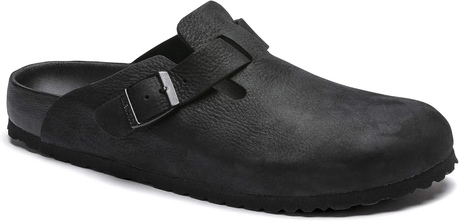 Birkenstock Unisex Boston Exquisite Black Leather 36 N EU (Womens 5-5.5 N US, Mens 3-3.5 N US)