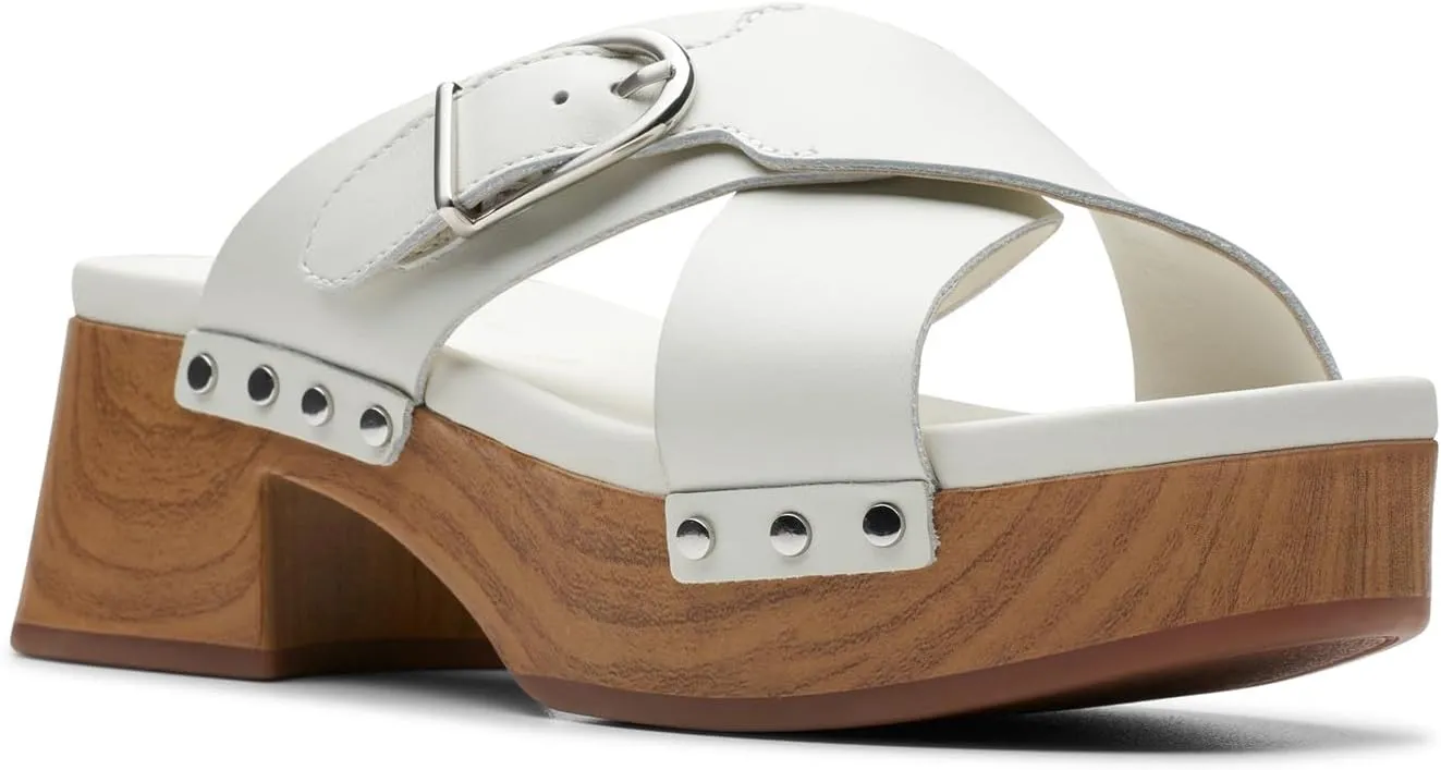 Clarks Women's, Sivanne Walk Sandal, 6.5, Off White Leather