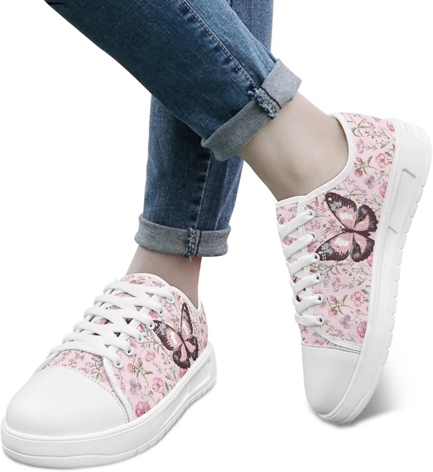 Classic Canvas Shoes Womens Platform Sneakers Low Top Lace Up Casual Tennis Athletic Shoe