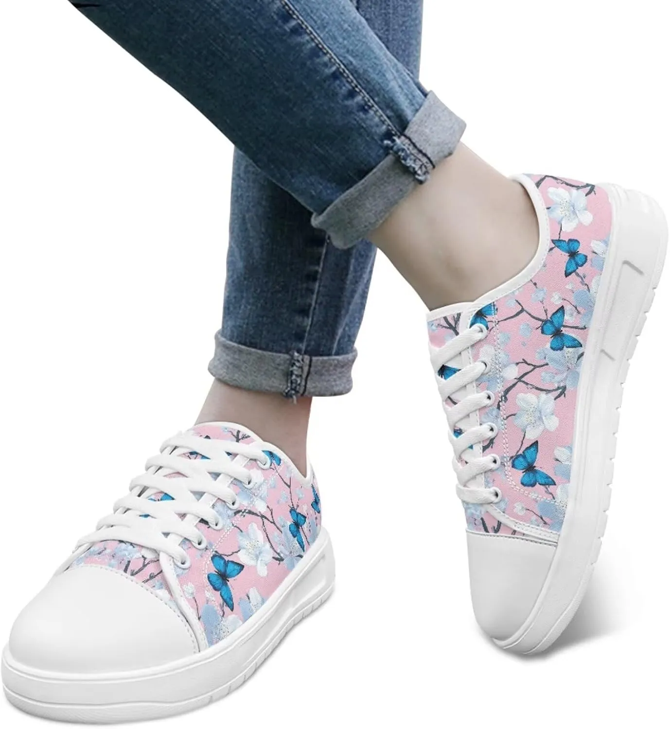 Classic Canvas Shoes Womens Platform Sneakers Low Top Lace Up Casual Tennis Athletic Shoe