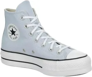 Converse Unisex Chuck Taylor All Star High Top Canvas Platform Sneaker - Lace up Closure Style - Cloudy Daze/White/Black 7.5