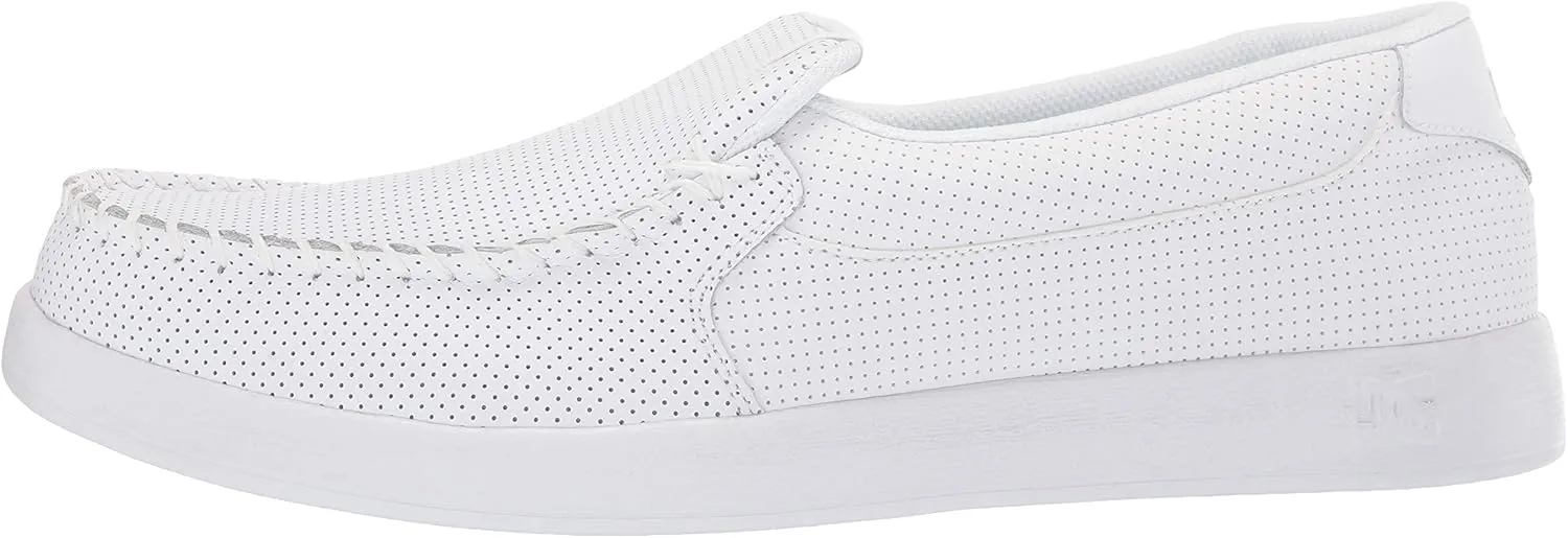 DC Shoes Men's Villain Slip-On Shoes, White, Size 5 - Casual Sneakers for Skateboarders, Young Adults, Big Kid