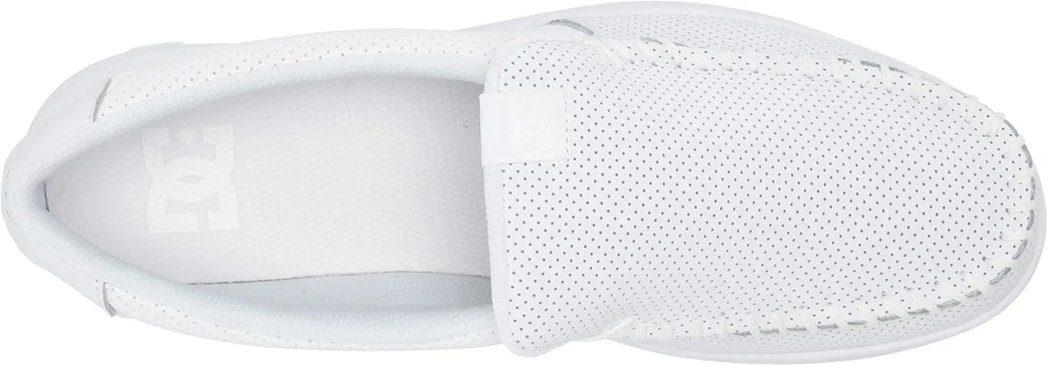 DC Shoes Men's Villain Slip-On Shoes, White, Size 5 - Casual Sneakers for Skateboarders, Young Adults, Big Kid
