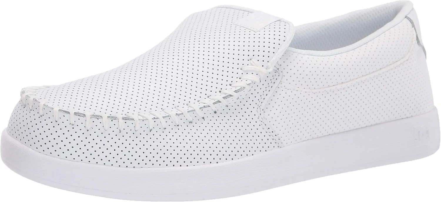 DC Shoes Men's Villain Slip-On Shoes, White, Size 5 - Casual Sneakers for Skateboarders, Young Adults, Big Kid