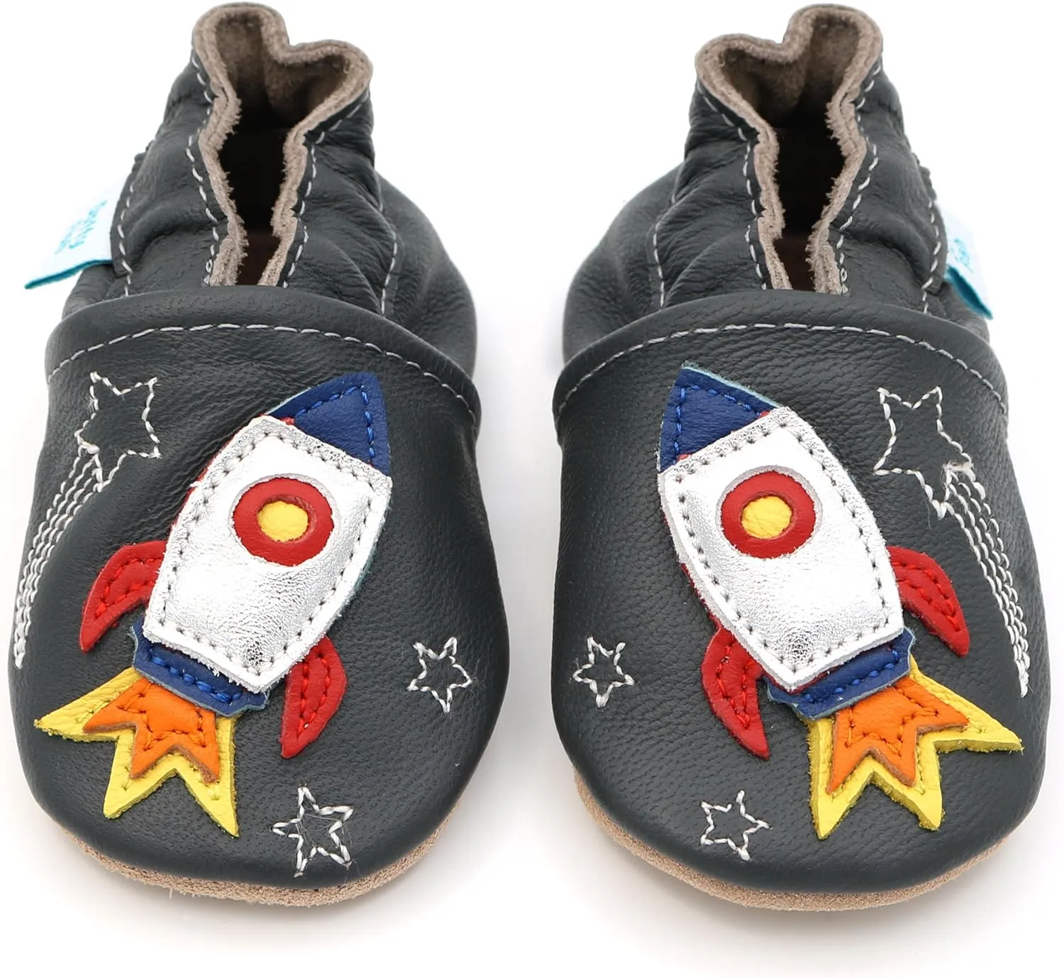 Dotty Fish Infant and Toddler Soft Leather Shoes – Barefoot-Friendly, Non-Slip Suede Sole, Podiatrist Recommended, Breathable Baby-Safe Leather, British Brand – Fits 0–5 Years