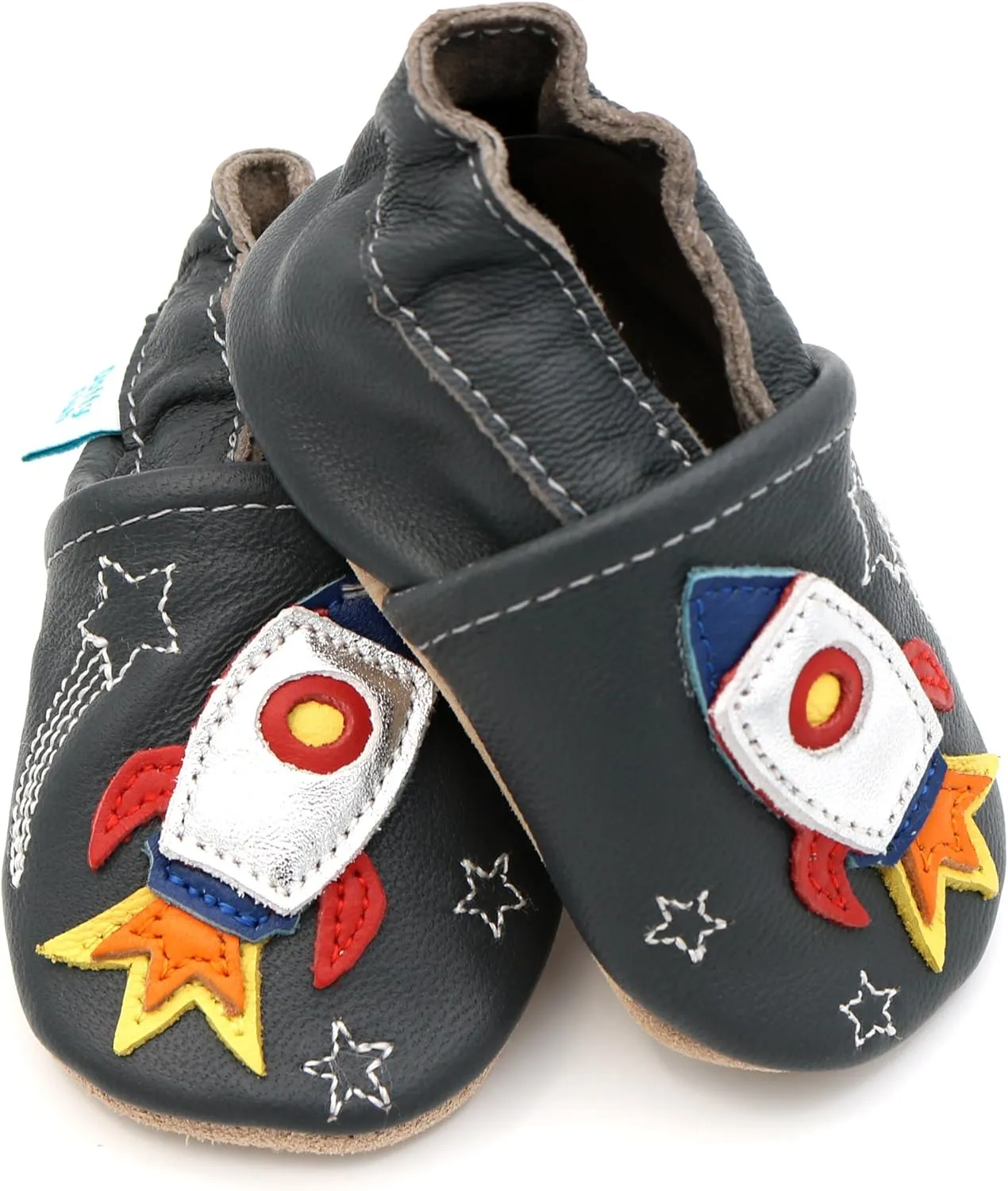 Dotty Fish Infant and Toddler Soft Leather Shoes – Barefoot-Friendly, Non-Slip Suede Sole, Podiatrist Recommended, Breathable Baby-Safe Leather, British Brand – Fits 0–5 Years