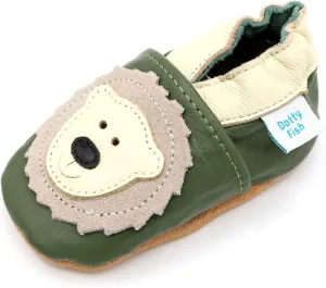 Dotty Fish Infant and Toddler Soft Leather Shoes – Barefoot-Friendly, Non-Slip Suede Sole, Podiatrist Recommended, Breathable Baby-Safe Leather, British Brand – Fits 0–5 Years
