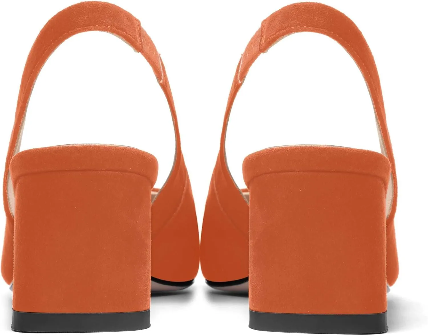 FOGEENA Womens Solid Suede Night Club Slip On Dress Square Toe Chunky Leather Low Heel Pumps Shoes 2 Inch