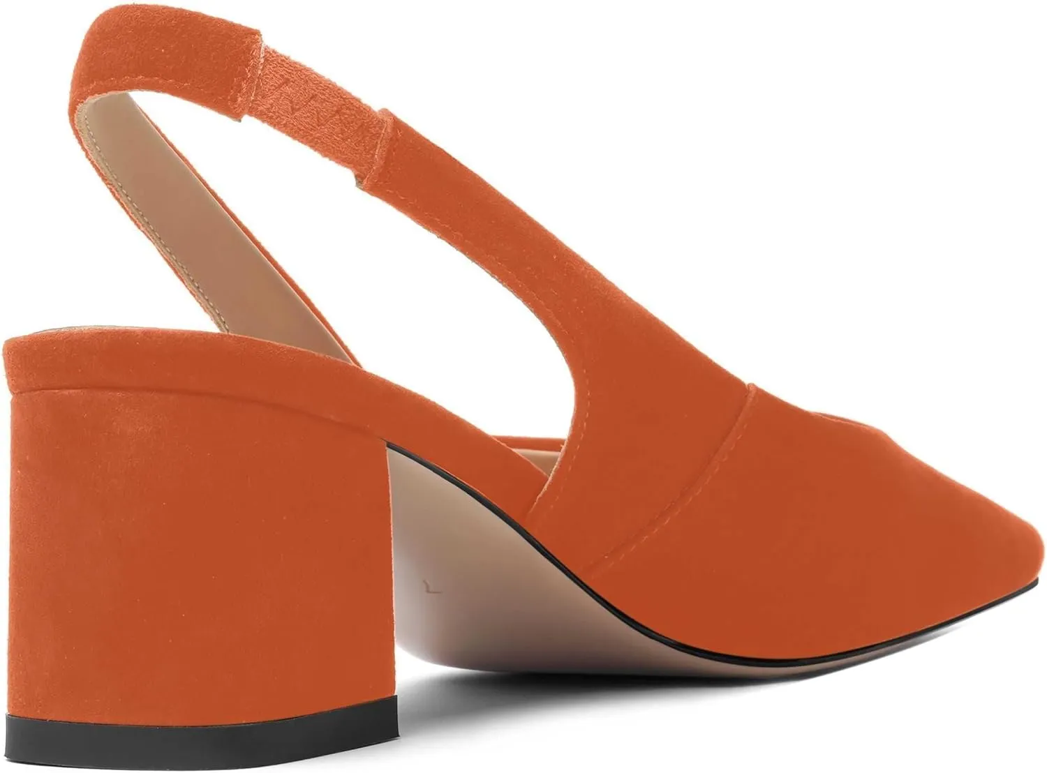FOGEENA Womens Solid Suede Night Club Slip On Dress Square Toe Chunky Leather Low Heel Pumps Shoes 2 Inch