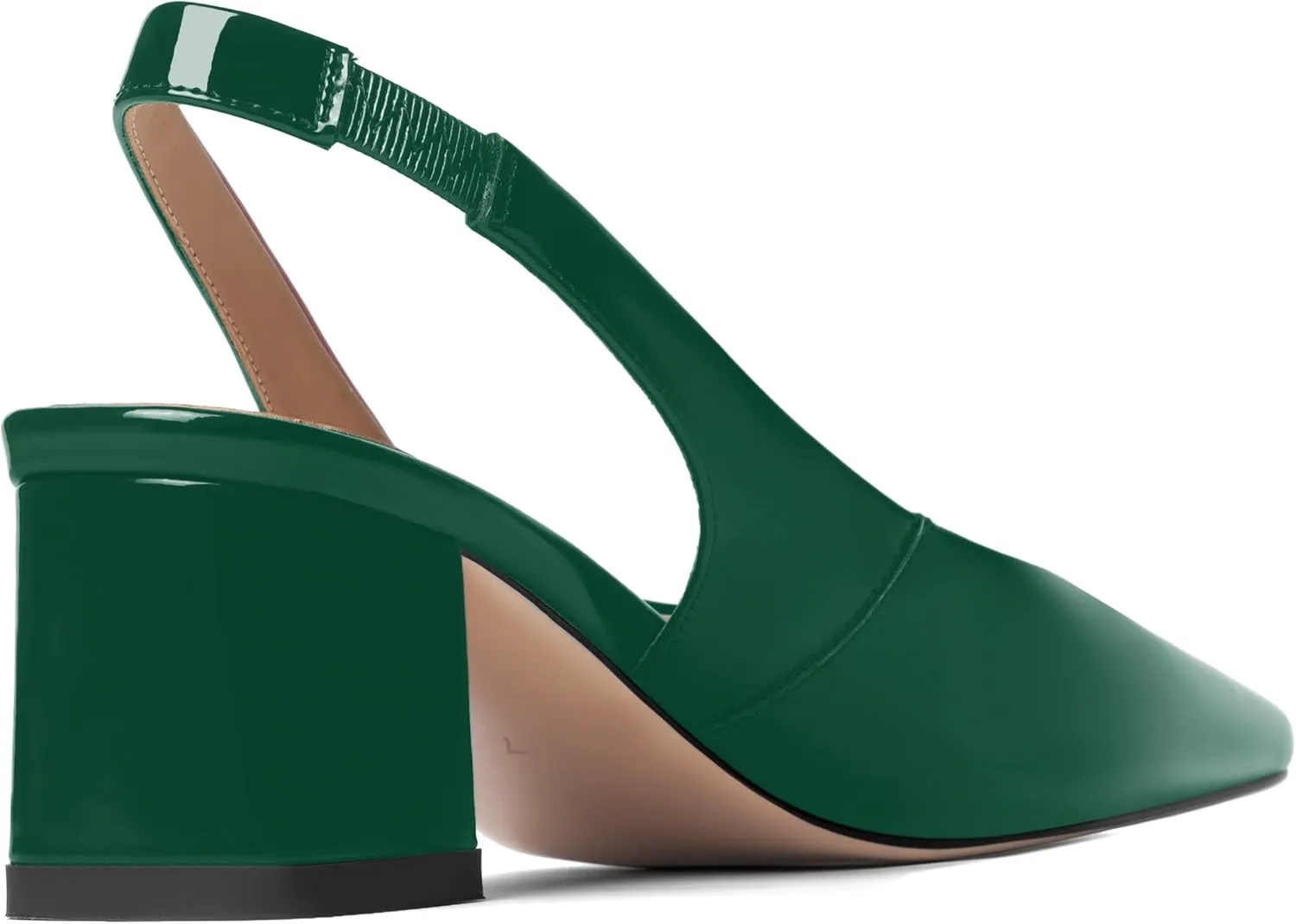 FOGEENA Womens Square Toe Patent Party Solid Dress Slip On Chunky Leather Low Heel Pumps Shoes 2 Inch