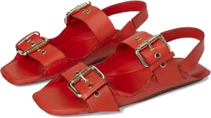 Free People Women's Blossom Buckle Sandal Flat, Salsa Leather, 11