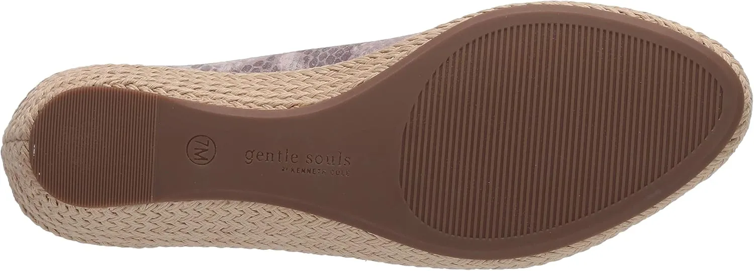 Gentle Souls by Kenneth Cole Women's Luci Ruffle A-line Wedge Sandal