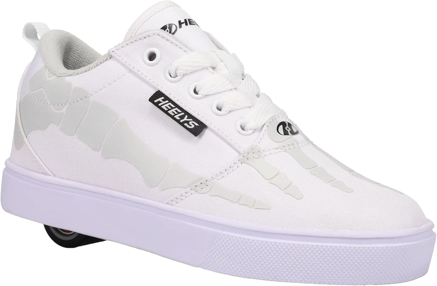 HEELYS Pro 20 Prints Wheeled Heel Shoe, White/Grey/Black, 1 US Unisex Little Kid