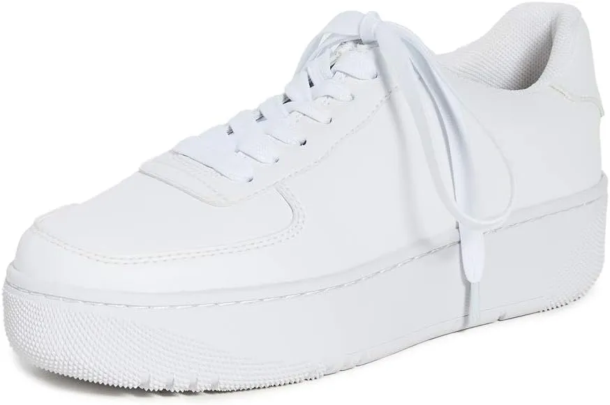 Jeffrey Campbell Women's Court Sneakers, White, 8.5 Medium US