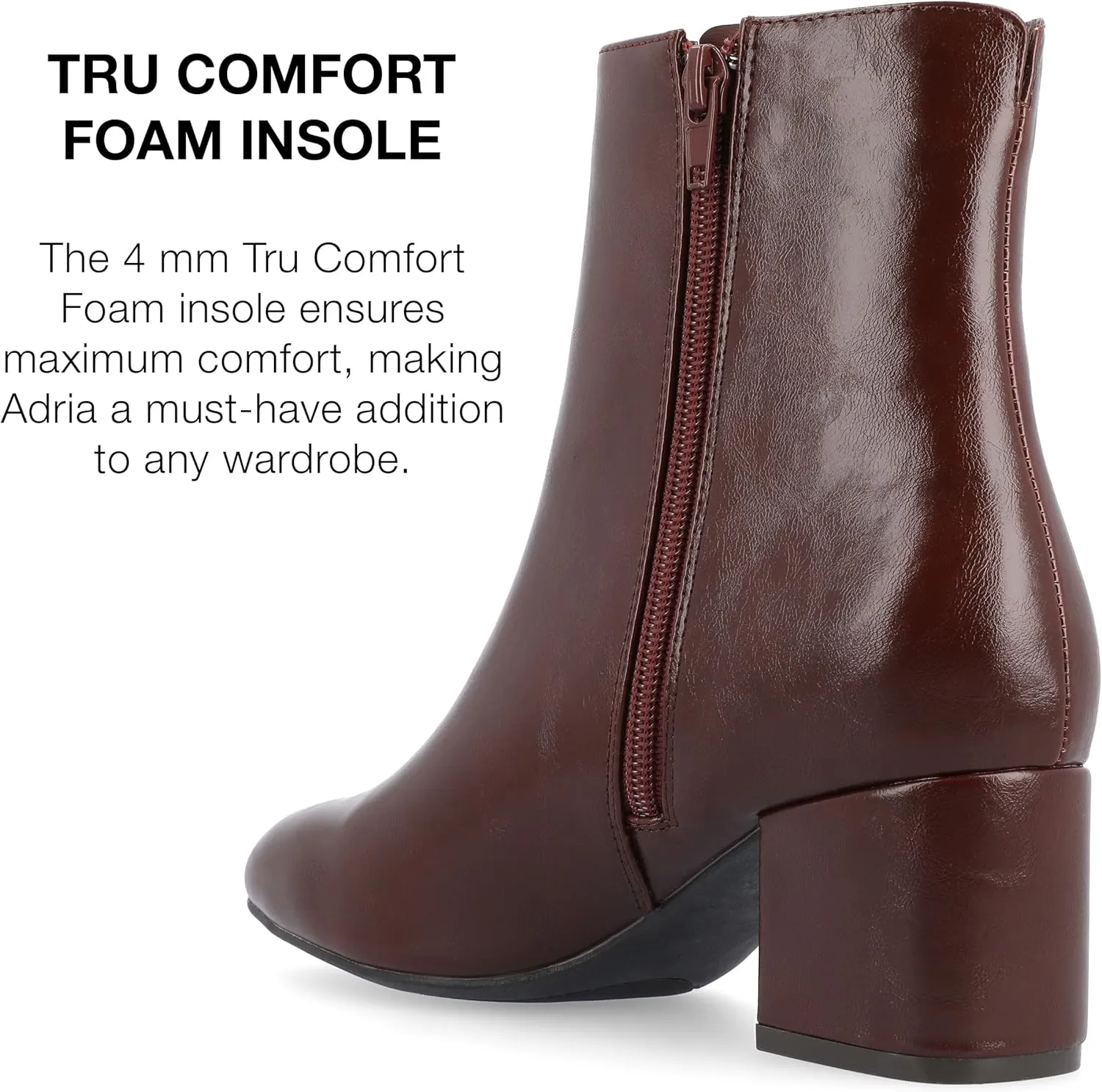 Journee Collection Womens ADRIA Faux Leather Ankle Boots
