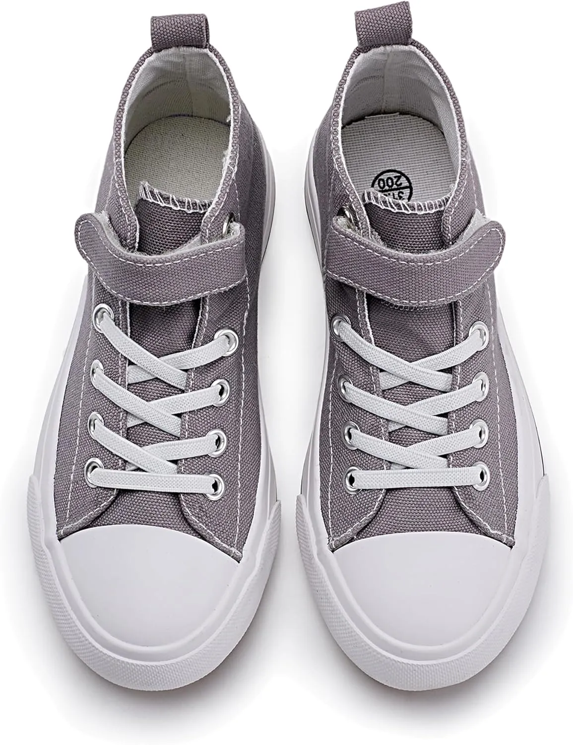 Kids Canvas Sneakers for Boys Girls Lace-up Canvas Shoes Low Top Toddler Walking Shoes Casual Lightweight Adjustable Strap Big Kid Running Sneakers