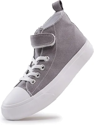 Kids Canvas Sneakers for Boys Girls Lace-up Canvas Shoes Low Top Toddler Walking Shoes Casual Lightweight Adjustable Strap Big Kid Running Sneakers