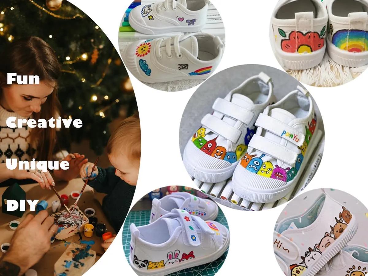 Kids White Canvas Shoes Toddler Classic Slip-on Sneaker for Girls Boys Casual Tennis Running Shoes