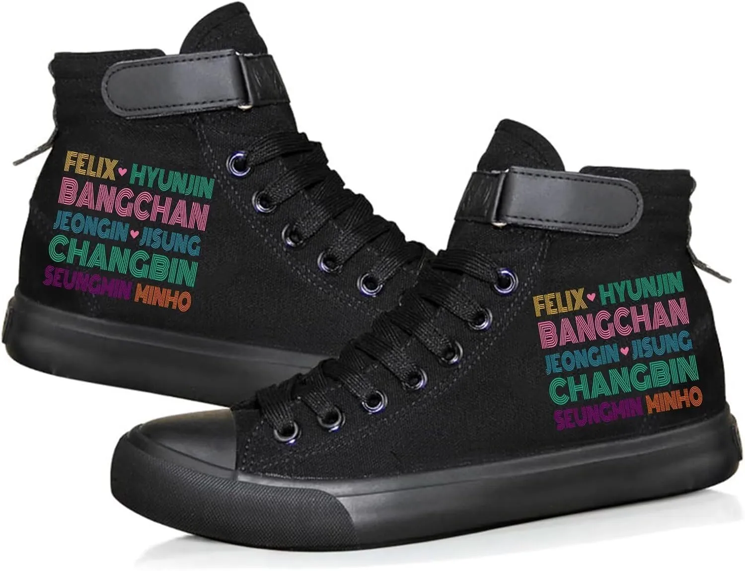 KPOP Stray Kids Shoes Sneakers Felix Bang Chan Lee Know ChangBin Han I.N HyunJin Seungmin Hiphop High-Top Canvas Shoes