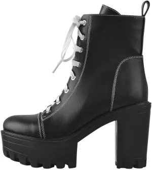 LISHAN Women's Platform Canvas High Heels