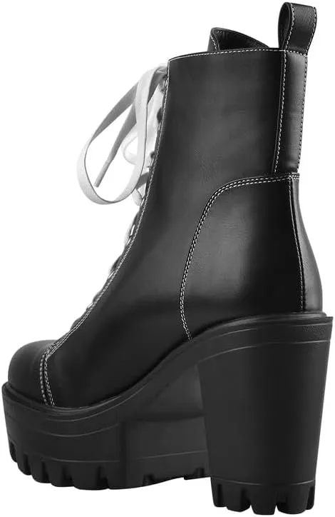 LISHAN Women's Platform Canvas High Heels