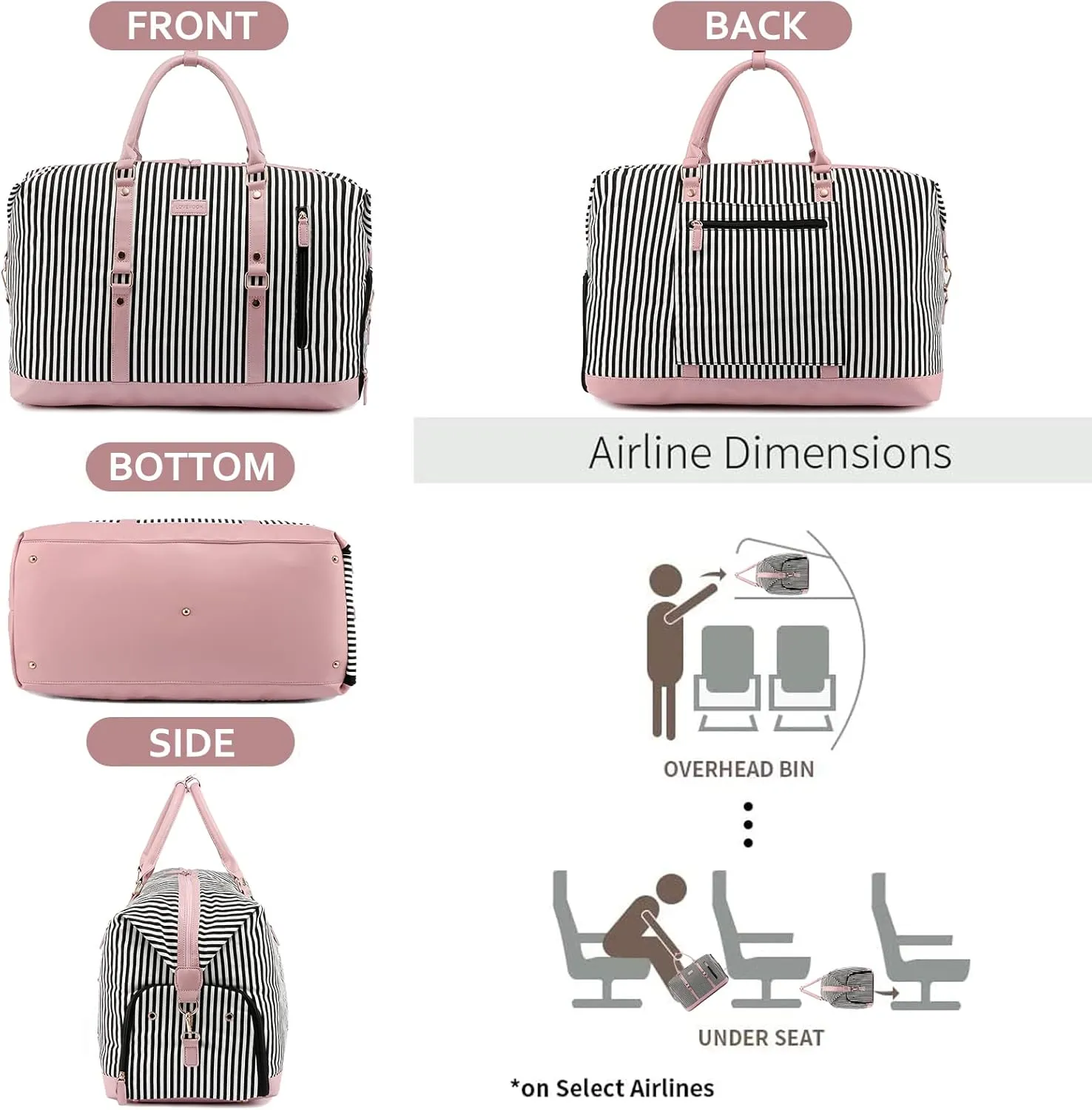 LOVEVOOK Canvas Travel Duffel Bag for Women, Carry on Overnight Bag, Large Capacity Weekender Tote Bag with Shoe Compartment