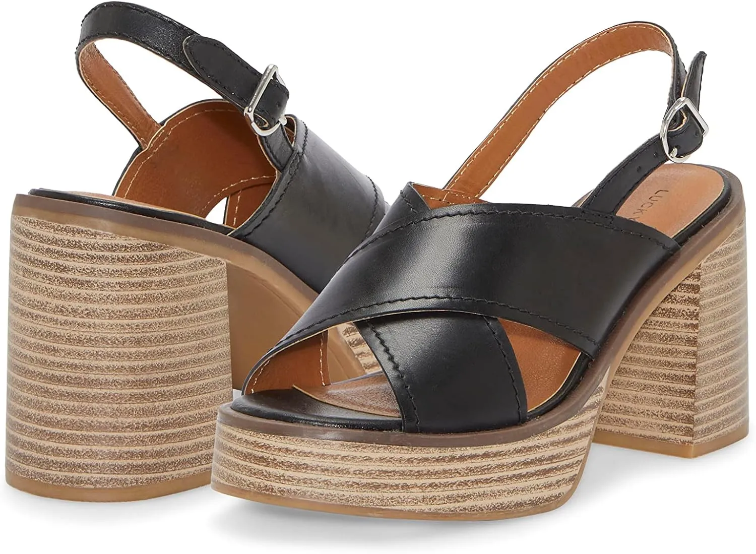 Lucky Brand Women's Delmie Backstrap High Heel Sandal Heeled