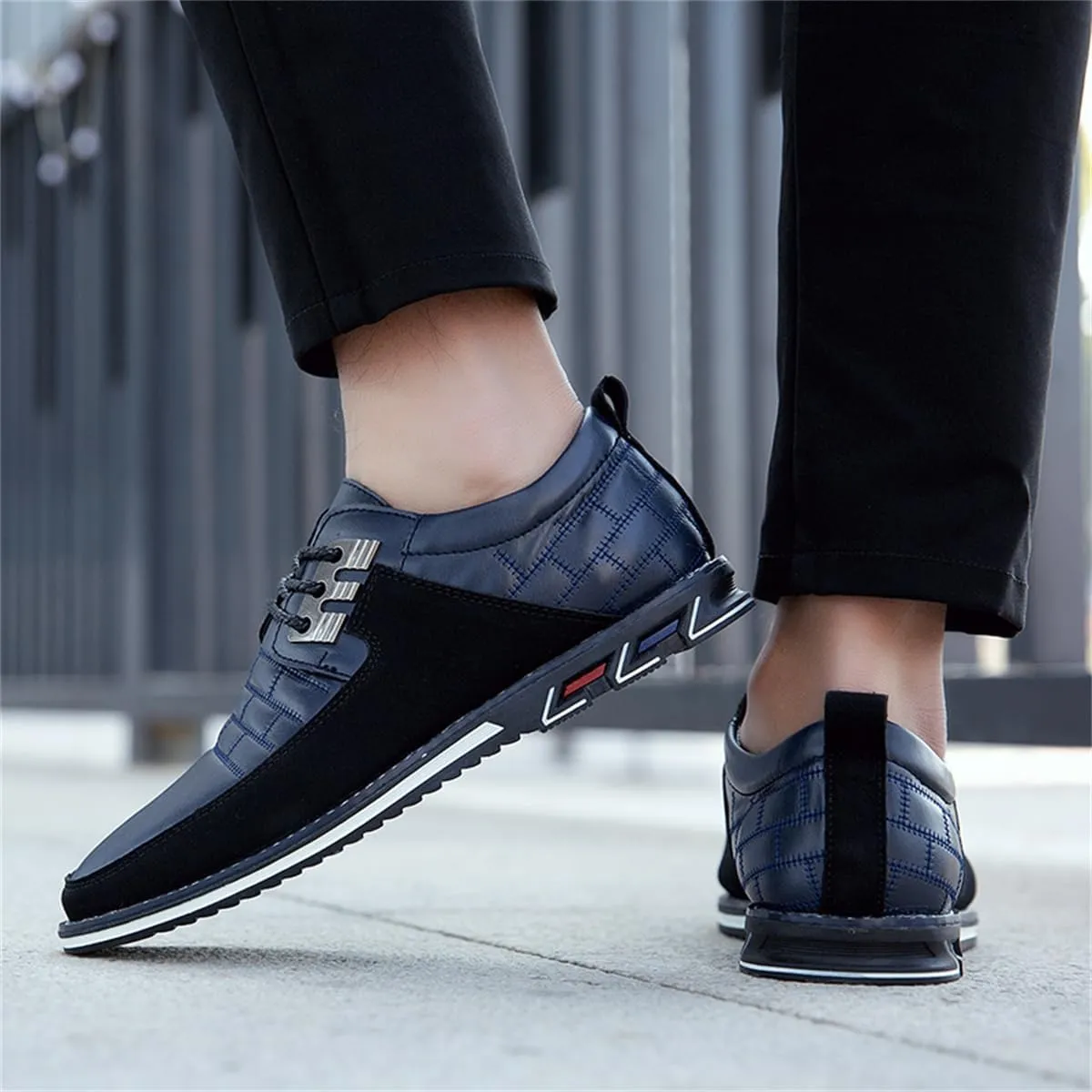 Mens Business Casual Loafers Shoes for Male Lace-up Stylish Work Office Working Oxfords