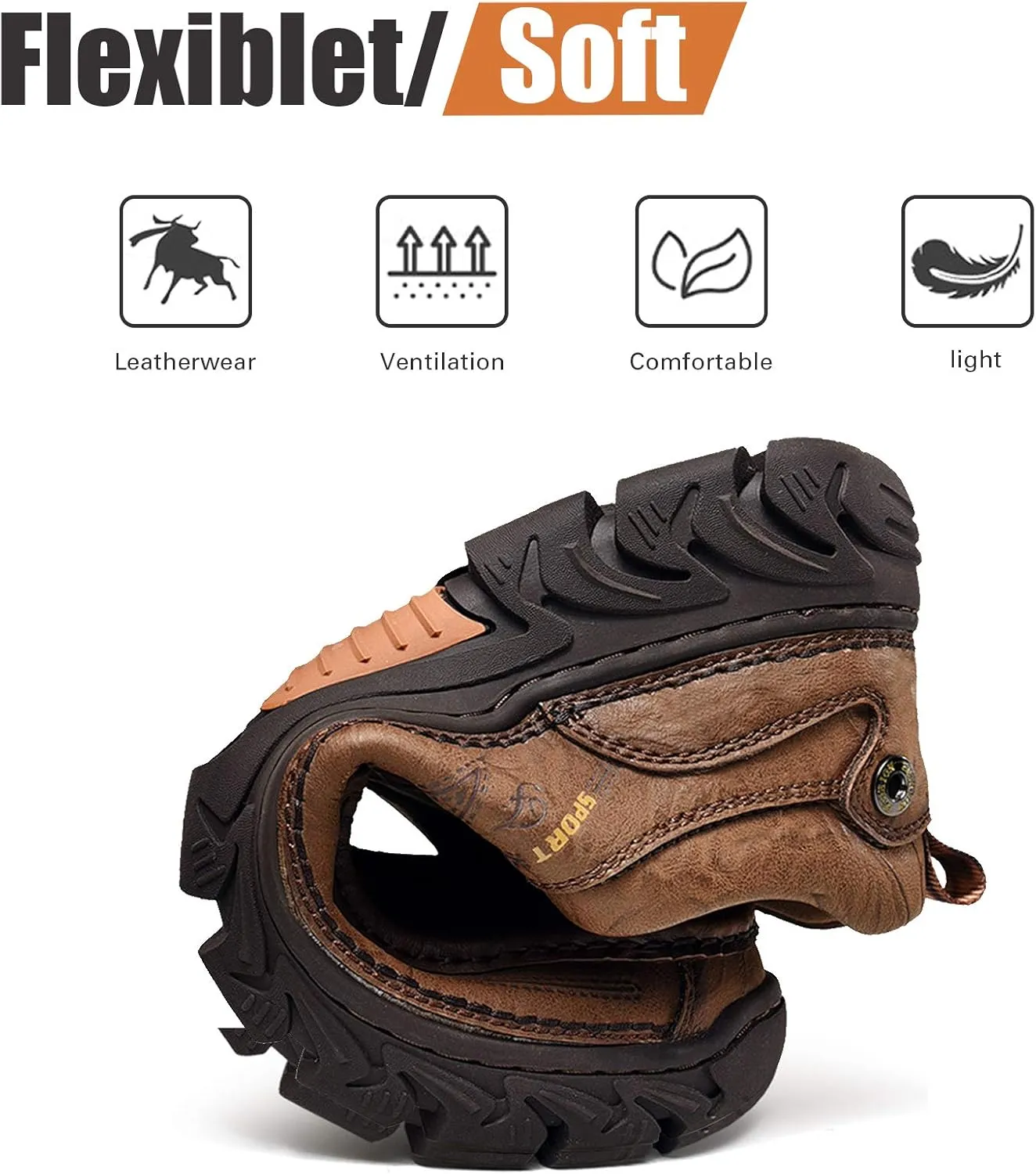 Mens Slip on Loafer Leather Casual Oxford Shoes Hand Stitching Comfort Anti Slip Moccasins Walking Shoes, Business Work Office Dress Shoes Outdoor Summer Driving Boat Round Toe Penny Shoe Wide Fit