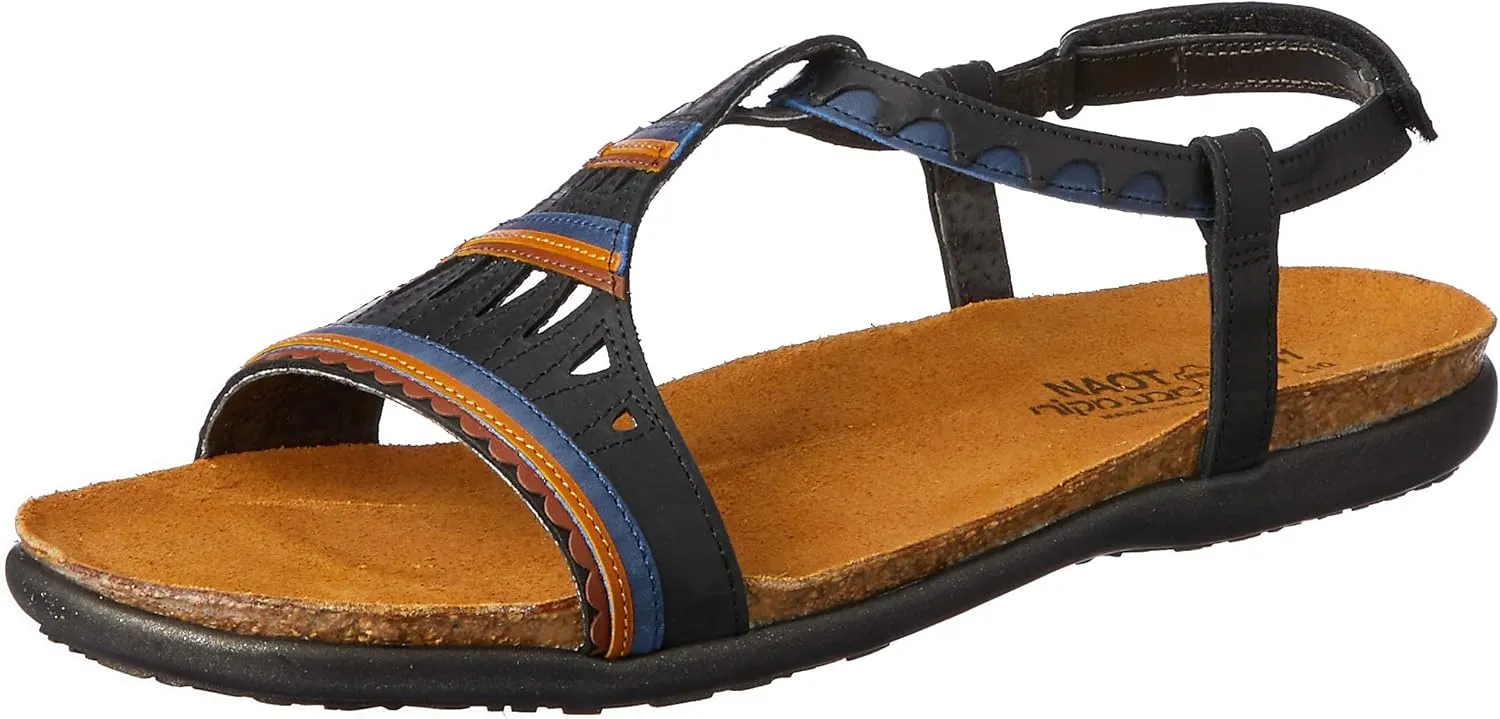 Naot Footwear Women's Odelia Oily Coal Nubuck/Purple Leather Sandal 6 M US