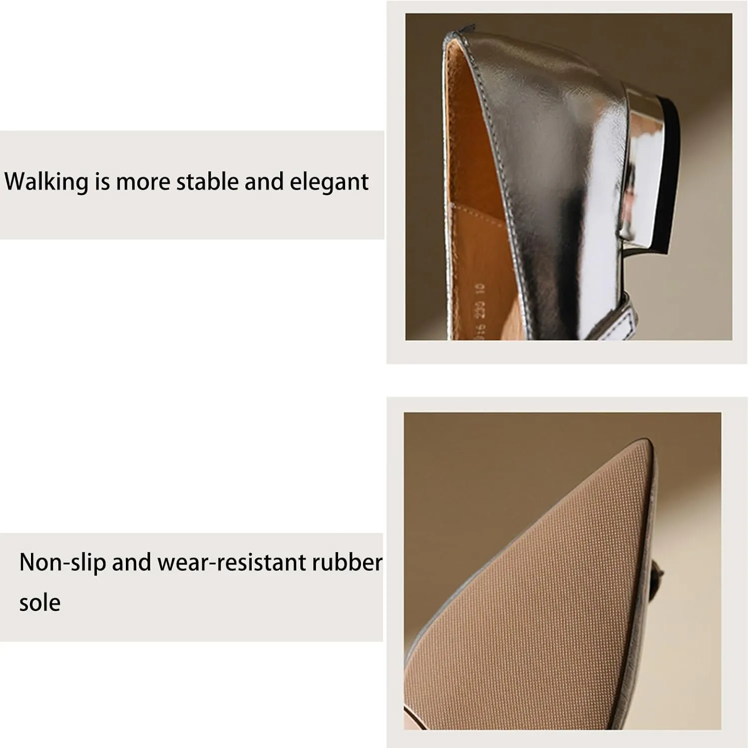 NELSBREXWomen'S Patent Leather Rhinestone Chunky Low-Heeled Mary Jane Shoes Sexy Pointed Toe Comfortable Non-Slip Block Heel Dress Pumps with Adjust Buckle for Business Wedding Formal