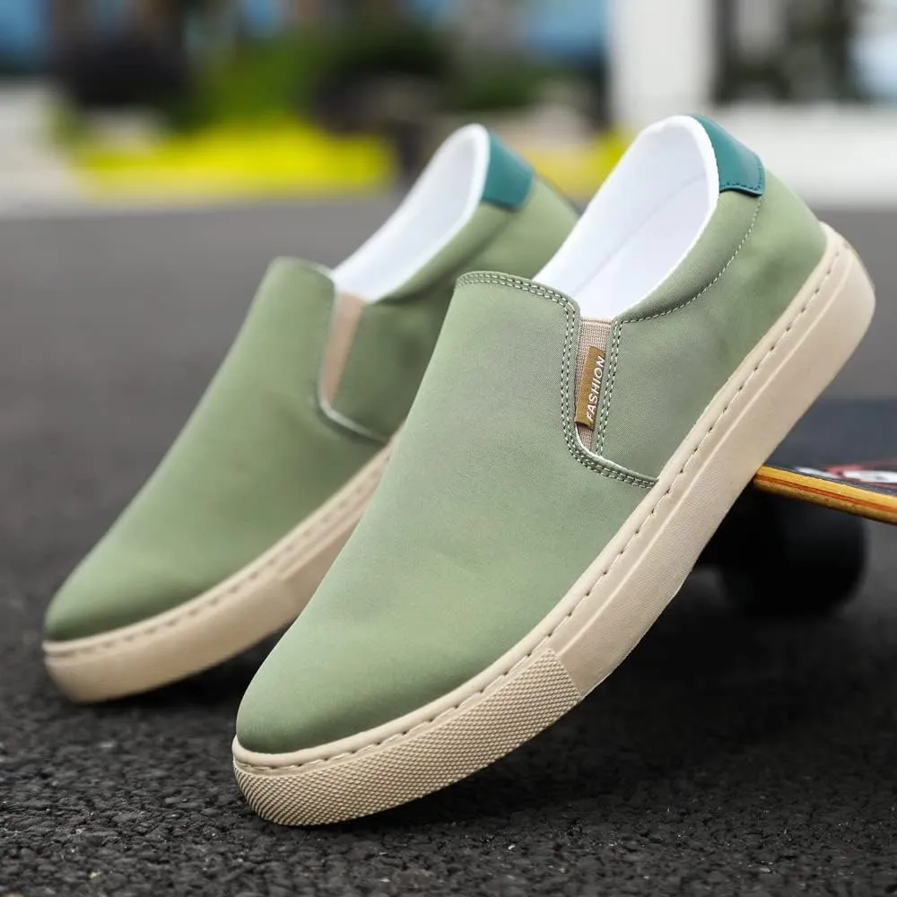 New Large Size Men's Shoes Ice Silk Canvas Shoes Slip-on Casual Shoes