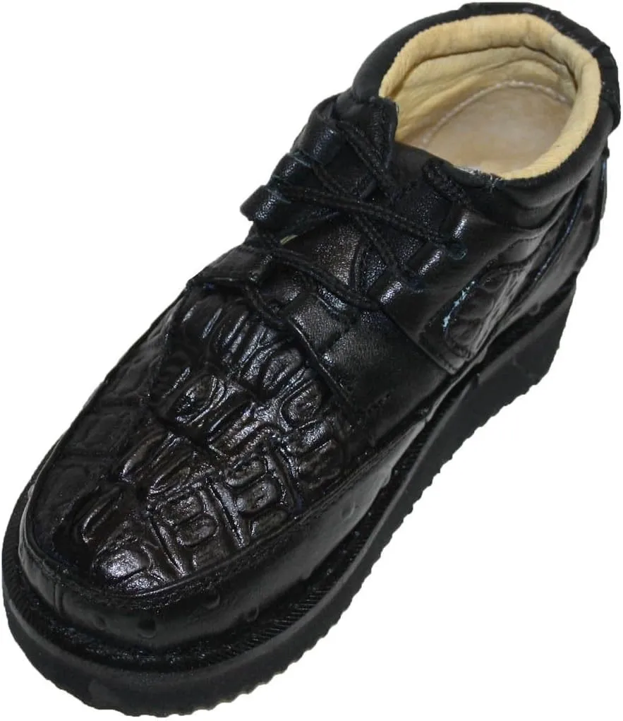 New Mens Embossed Crocodile/Ostrich Tenni Shoe Soft Sole