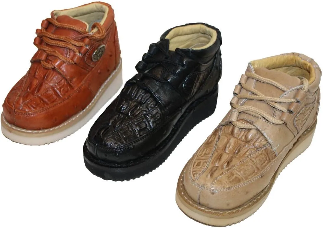 New Mens Embossed Crocodile/Ostrich Tenni Shoe Soft Sole