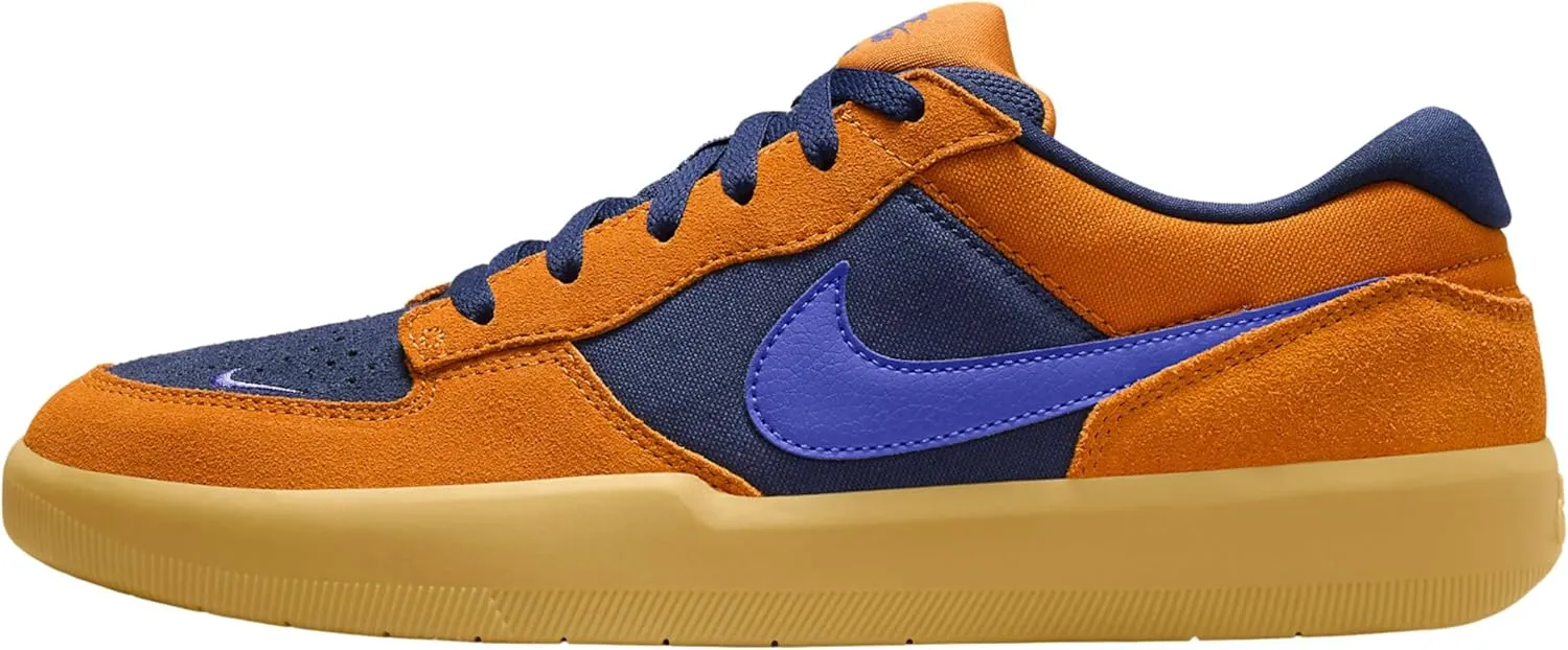 Nike SB Force 58 Skate Shoes (DV5477-800, Monarch/Midnight Navy/Gum Light Brown) Size 7.5