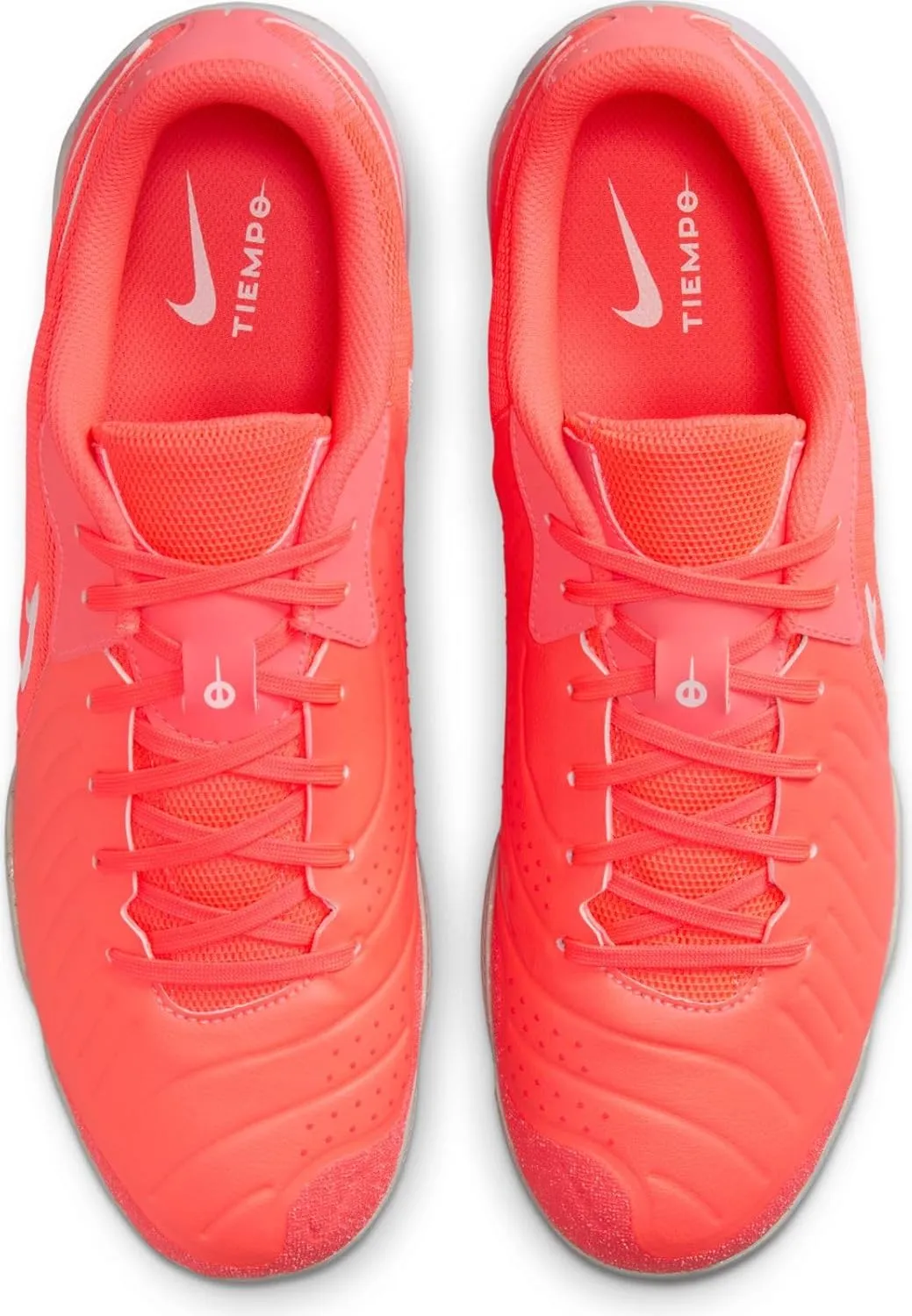 Nike Tiempo Legend 10 Academy Indoor/Court Low-Top Soccer Shoes (DV4341-800, Hot Lava/White)