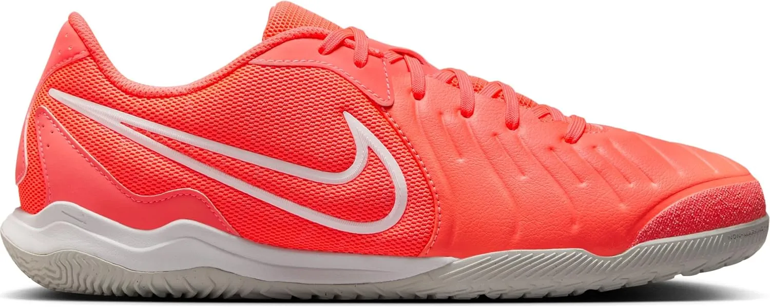 Nike Tiempo Legend 10 Academy Indoor/Court Low-Top Soccer Shoes (DV4341-800, Hot Lava/White)