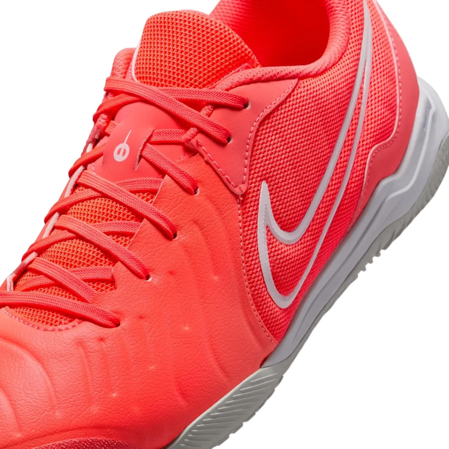 Nike Tiempo Legend 10 Academy Indoor/Court Low-Top Soccer Shoes (DV4341-800, Hot Lava/White)