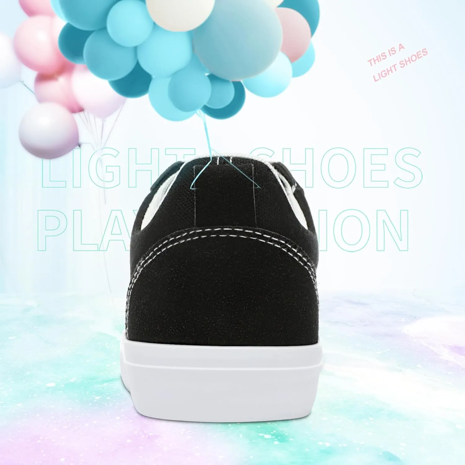 Obtaom Women's Canvas Sneakers Cute Lace up Fashion Sneaker Comfortable Skate Shoe for Lady Casual Tennis Flats