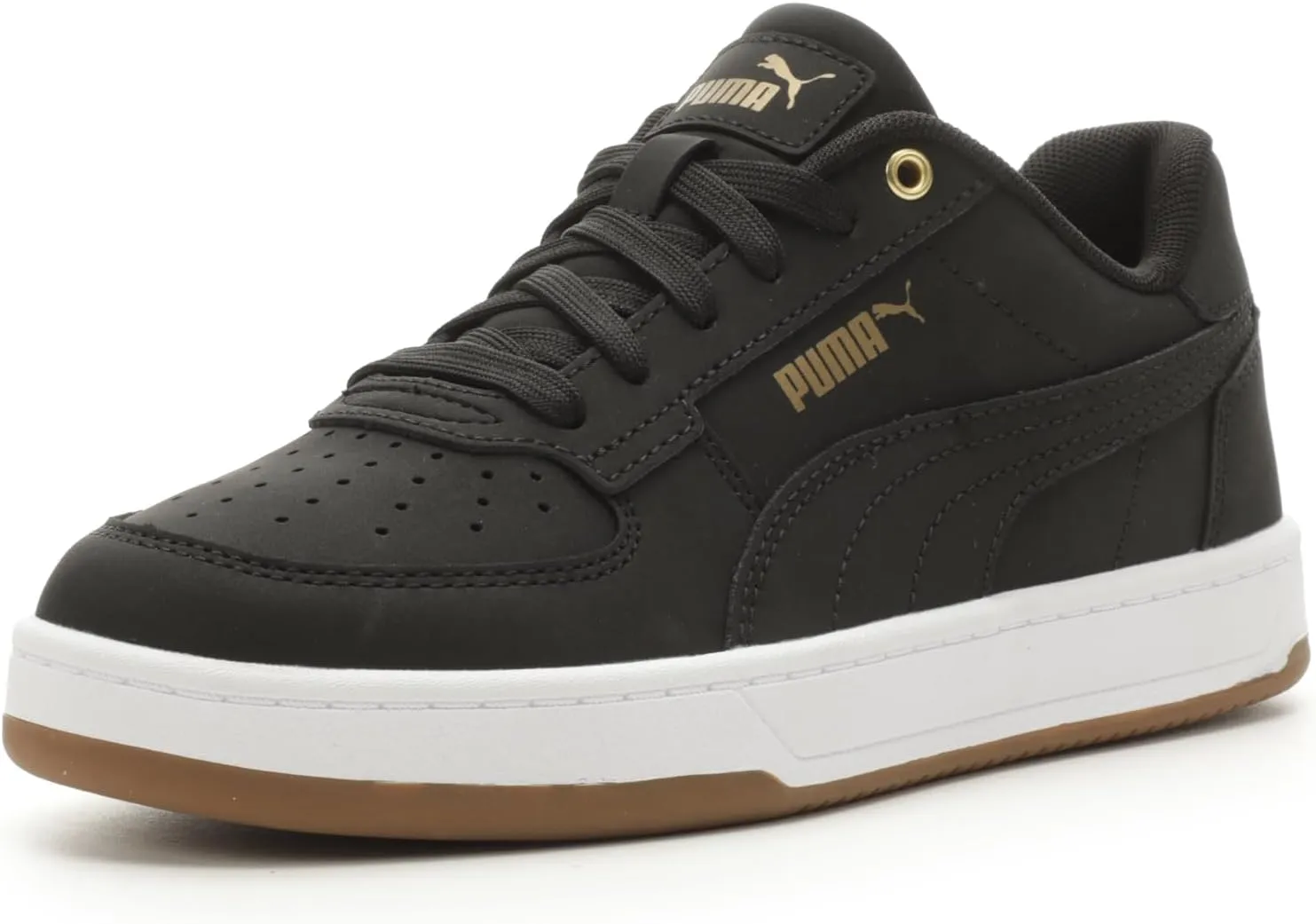 PUMA Caven Sneaker, Black Black-Gold, 5.5 US Unisex Big Kid